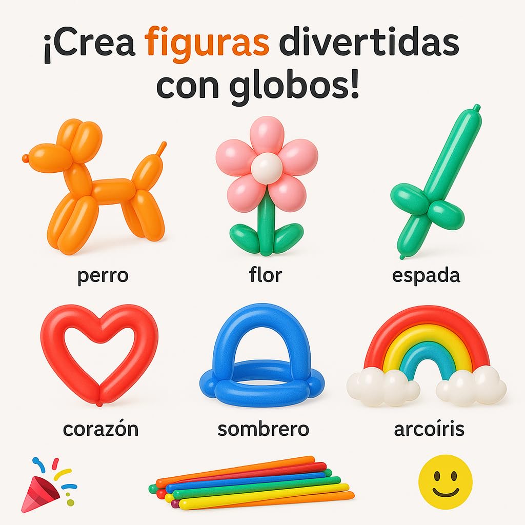 Kit 100 Globos para Modelar Multicolor de Látex, Globos Largos para Animales y Figuras, Globos de Globoflexia Mágica para Fiestas Infantiles, Cumpleaños, Decoración y Manualidades DIY - imagen 2