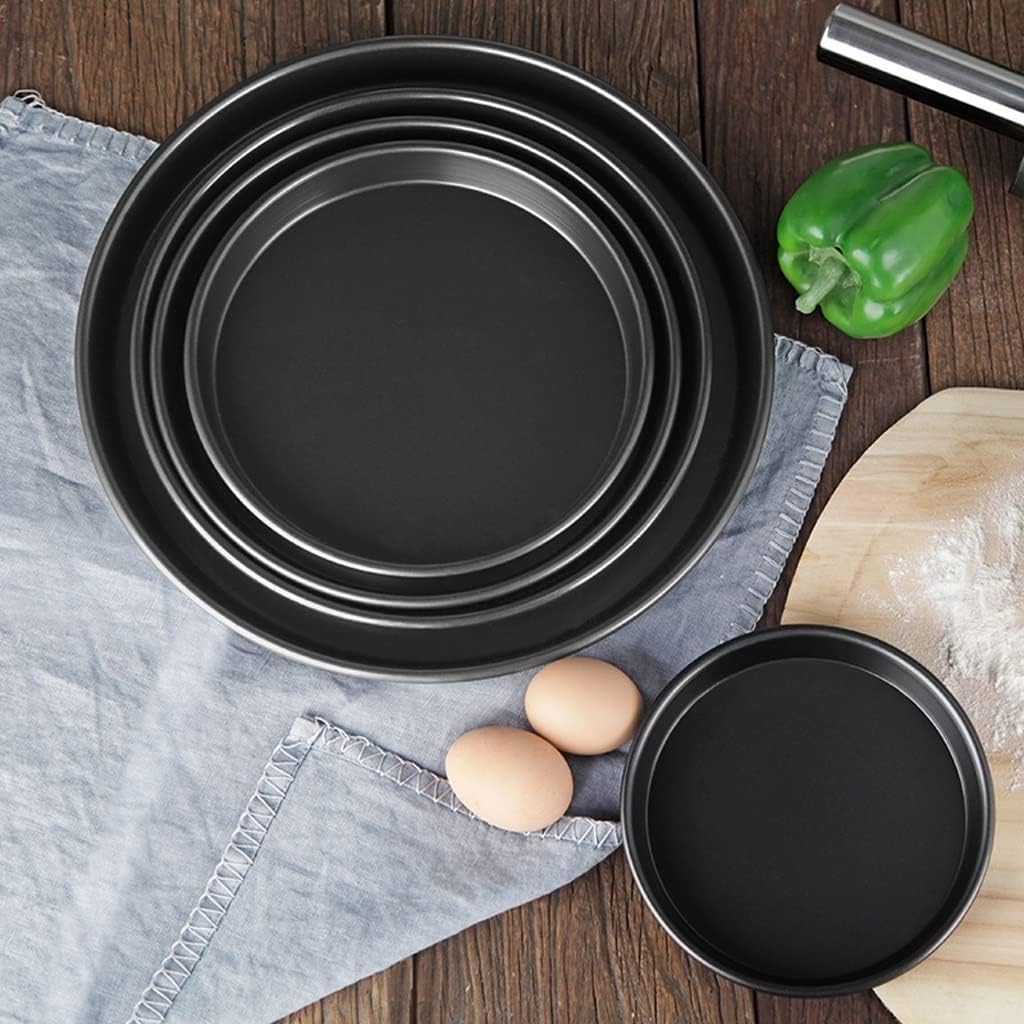 Baking Dish Black Crisper Pan Pizza Pizza Tray Pizza Baking Tray Bakeware Pan Pizza for Home Kitchen Restaurant Grill Casserole Dish (Size : 8inch) ()