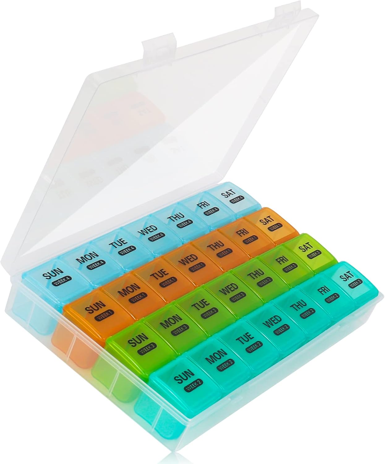 Monthly Pill Organizer, Wetexchi 28 Day Pill Box, 4 Weeks One Month