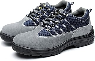 Steel Toe Cap is Breathable, wear-Resistant, Anti-Smashing, Anti-stab, Light and Breathable (Color : Gray, Size : 8)