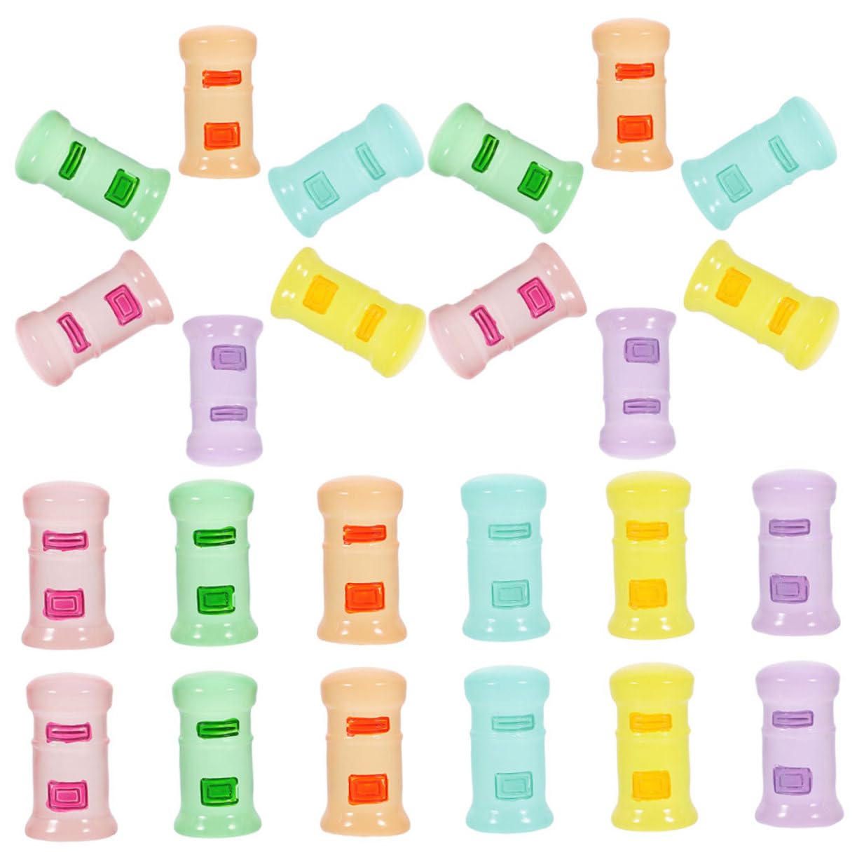 Yardenfun 60pcs Resin Mini Mailboxes DIY Mailbox Statue Micro Landscape Decor Night-Light for Boys and Girls