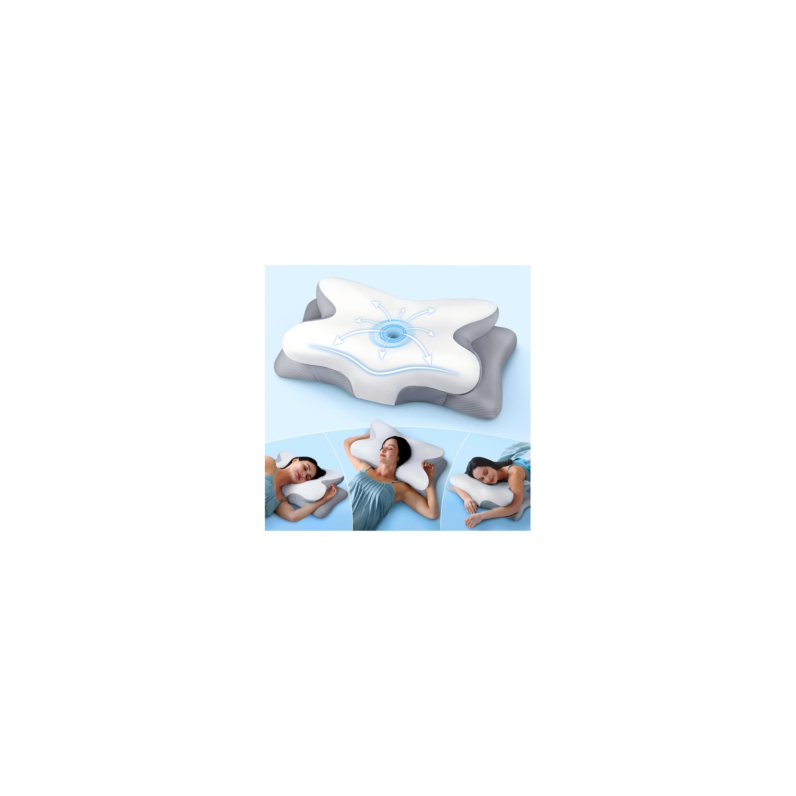 Cervical Memory Foam Pillow for Neck Pain Relief, Side Sleeper Pillow