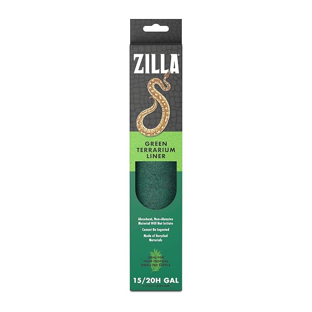 ZILLA Forro de sustrato para terrario de Reptiles, Verde, 15/20G