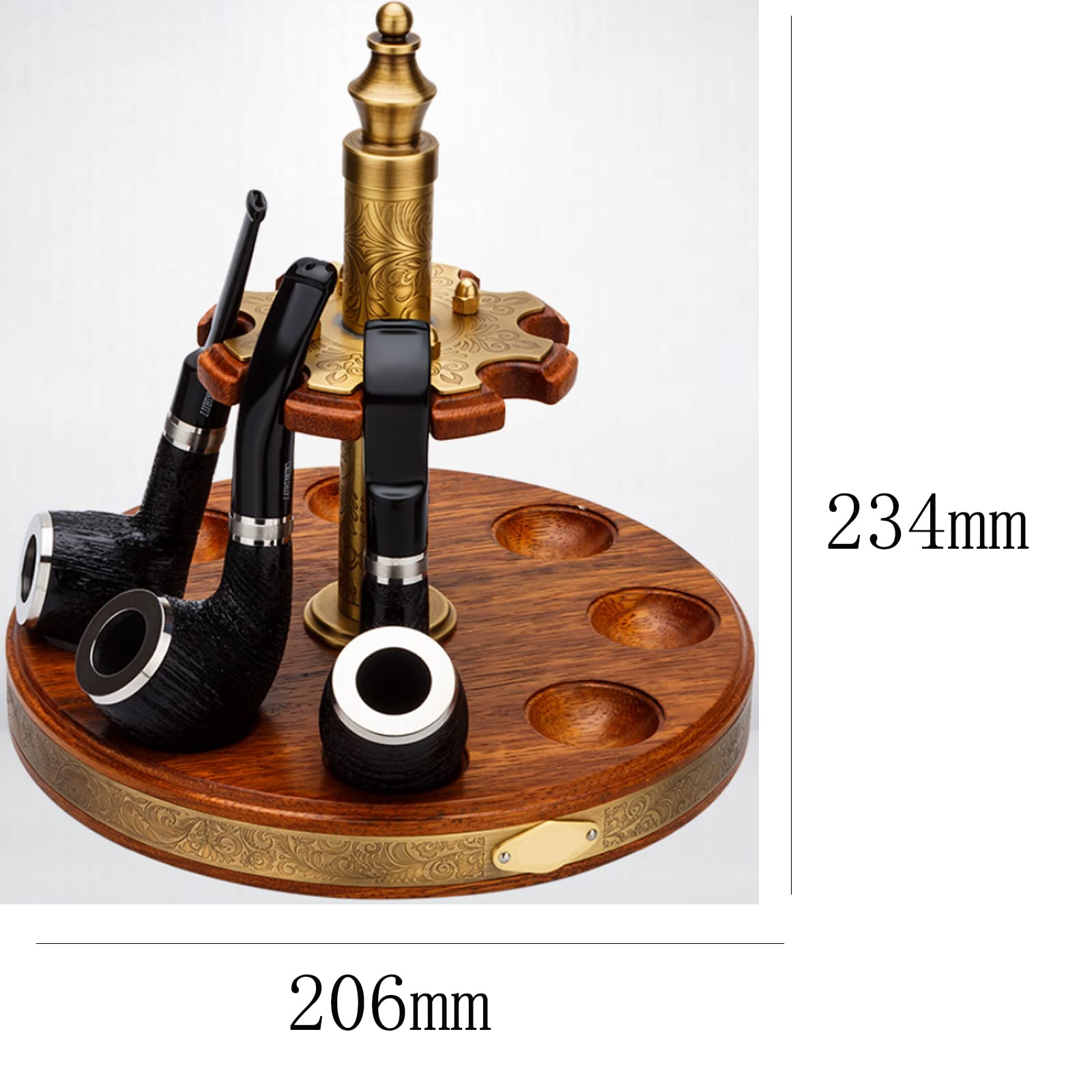 Estante de tubería de madera NC, soporte de tubería, estante de exhibición de tubería, accesorios de tubería de madera maciza hechos a mano, 8 posiciones de tubería