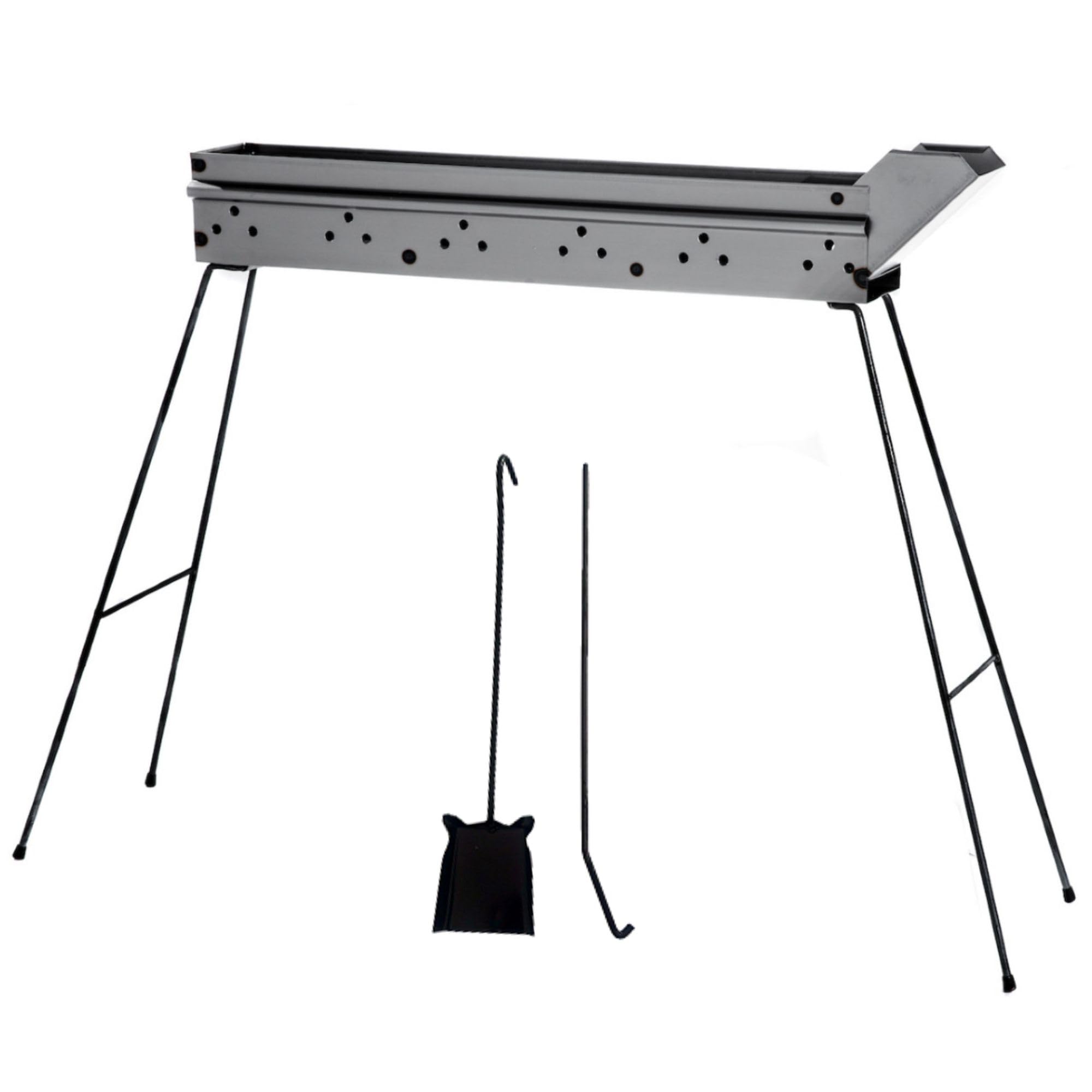 Fornacella Arrosticini Abruzzesi C80 - Canalina Barbecue a Carbone per Spiedini - Cuoci Arrosticini in Ferro Made in Italy con Paletta e Attizzabrace