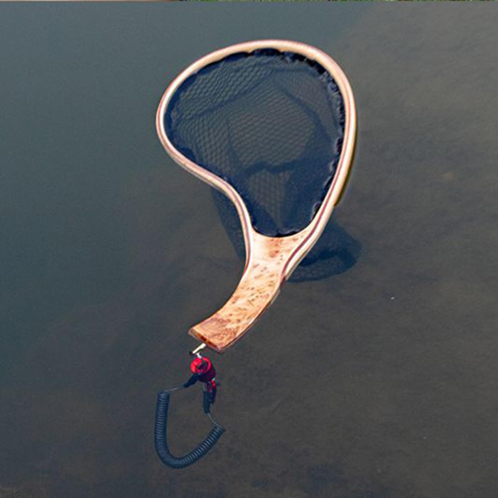 Rete da pesca a mosca per trota, rete da pesca per trota, retino da pesca | con manico in legno, rete per laghetto di pesce con rete nera, retino per pesce persico, pesca e rilascio