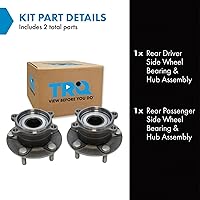 Vista 254 de TRQ Juego de 2 rodamientos de rueda trasera y conjunto de cubo con sensor ABS compatible con Ford Transit Connect 2014-2018