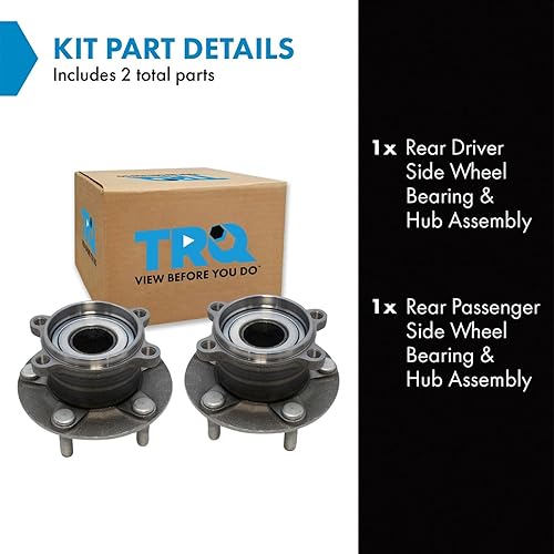 Vista 254 de TRQ Juego de 2 rodamientos de rueda trasera y conjunto de cubo con sensor ABS compatible con Ford Transit Connect 2014-2018