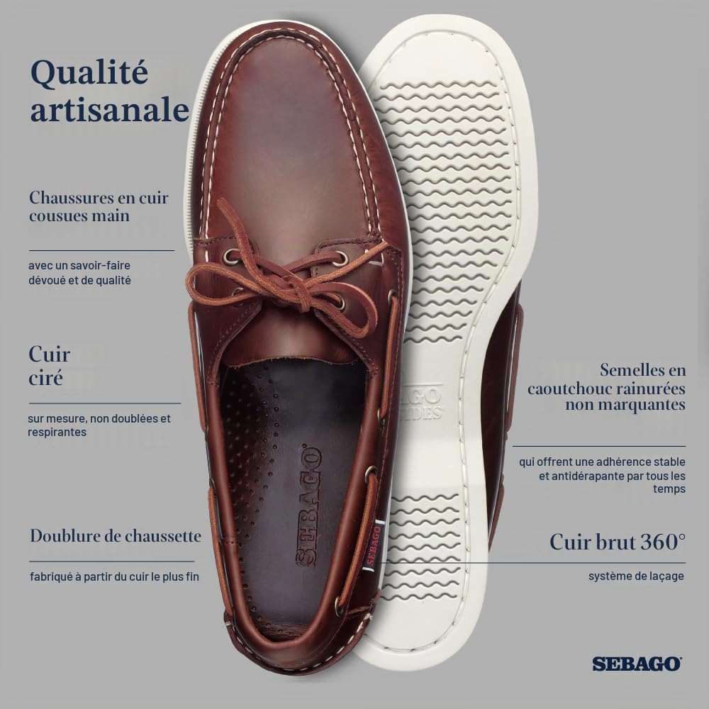 Sebago Docksides Portland Waxed, Chaussures Bateau Homme