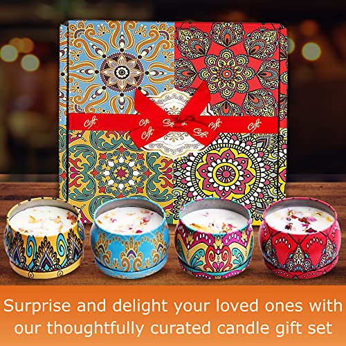 4 Pack 4.4 Oz Candle Set, Soy Wax Scented Candles, Gift Baskets For Women, Aromatherapy Candle, Thank You Gifts For Women, Housewarming Gift And Teacher Gifts, Birthday Gifts For Women #TOP3