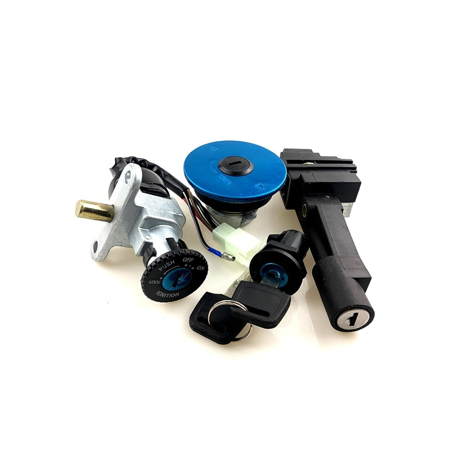 BEUTEE Compatible with Jog 3KJ 5BM 50 Ignition Switch Lock Switch Set Motorcycle Seat Lock Scooter Jog Key Kit