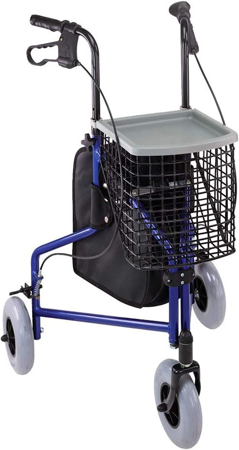 DMI Folding Rollator Walker with Swiveling Front Wheels