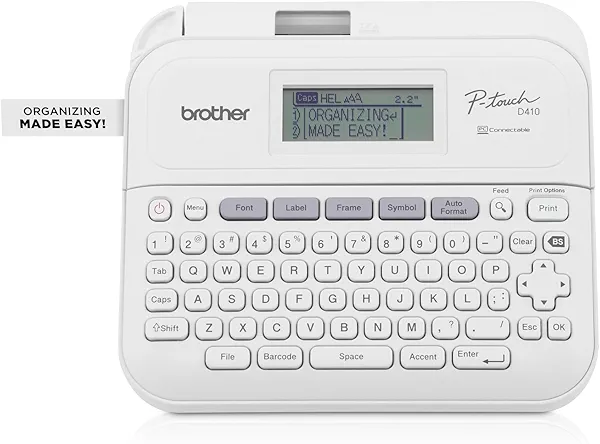 Brother P-Touch PT-D410 Home/Office Advanced Label Maker | Connect via USB to Create and Print on TZe Label Tapes up to ~3/4 inch (Renewed Premium)