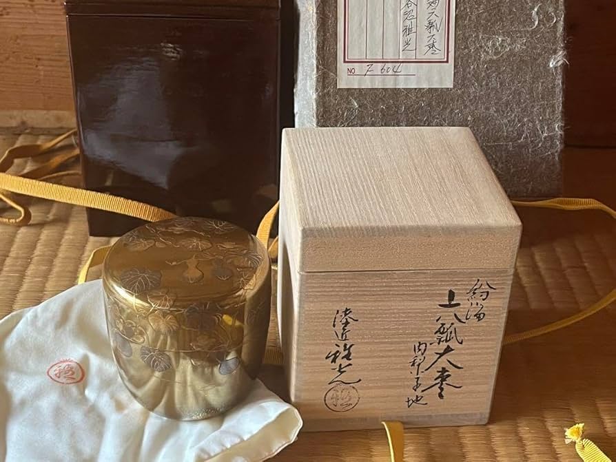 茶道具　六瓢蒔絵　大棗　内梨子地　雅光造 茶道具六瓢蒔絵大棗内梨子地雅光造