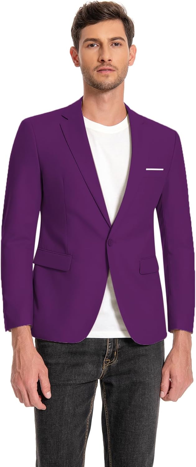 Cloudstyle Men's Suit Jacket One Button Slim Fit Sport Coat Business Daily Blazer - Image 3