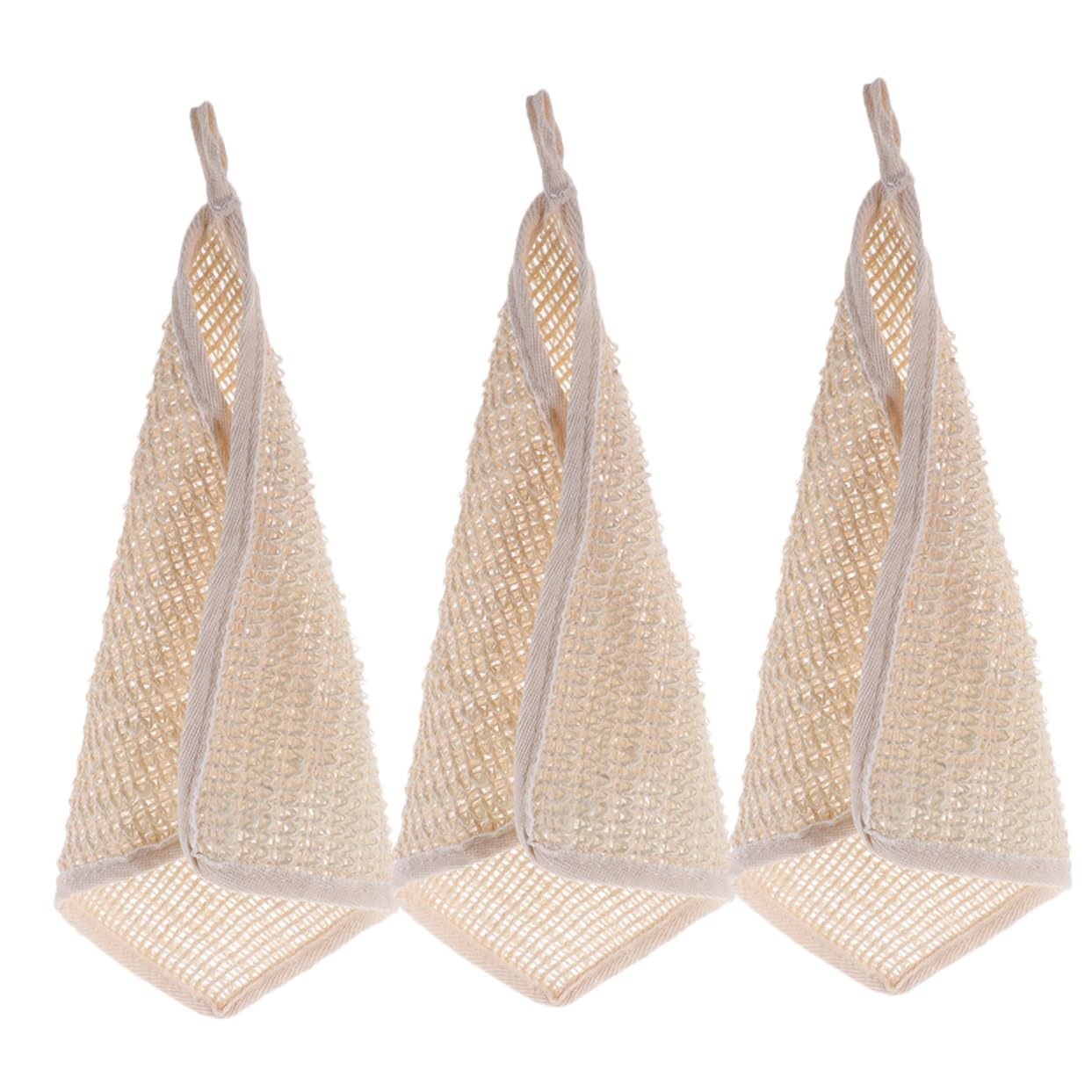 OUNONA 3Pcs Wash Cloths Lightweight Ramie Face Towels for Gentle Cleansing Multi Functional Bath Cloths for Body and Absorbent Towels for Daily Use