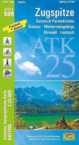 ATK25-S09 Zugspitze (Amtliche Topographische Karte 1:25000): Garmisch-Partenkirchen, Grainau, Wettersteingebirge, Ehrwald, Leutasch (ATK25 Amtliche Topographische Karte 1:25000 Bayern)