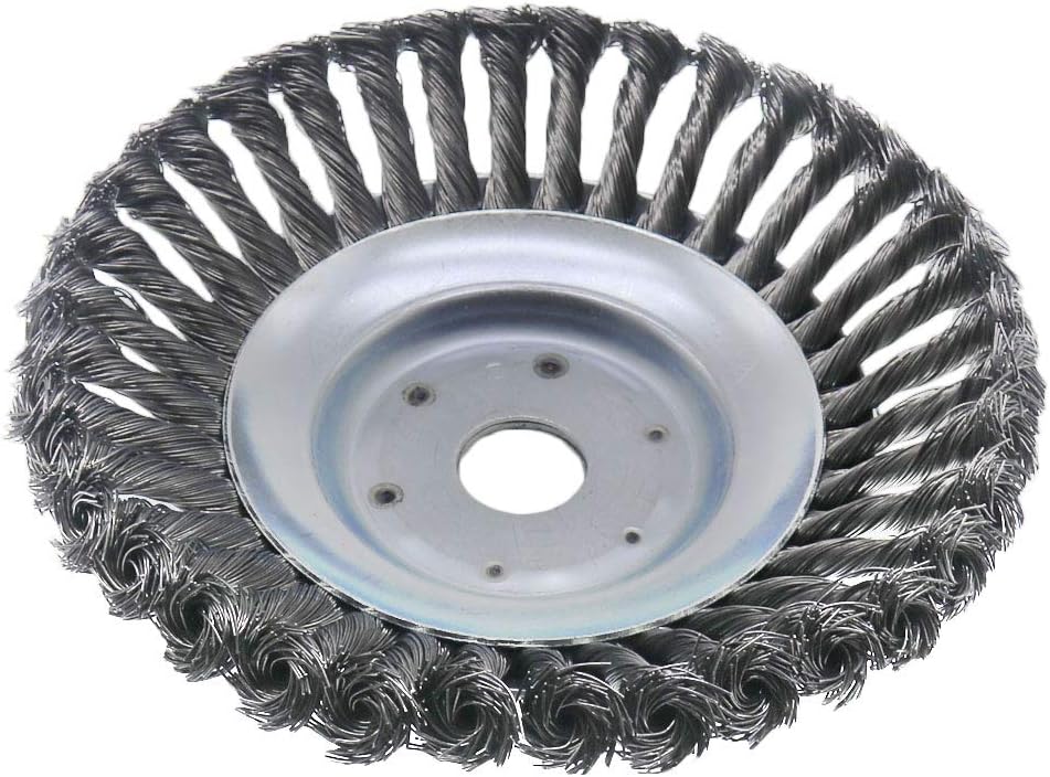 8 Inches Steel Wire Weed Brush Cutter Trimmer Head Round Steel Bowl Type Rotary for Wire Wheel Grass Garden Weed Cleaning Tool