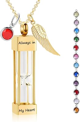 Glass Hourglass Urn Necklaces for Ashes Eternity Cremation Jewelry