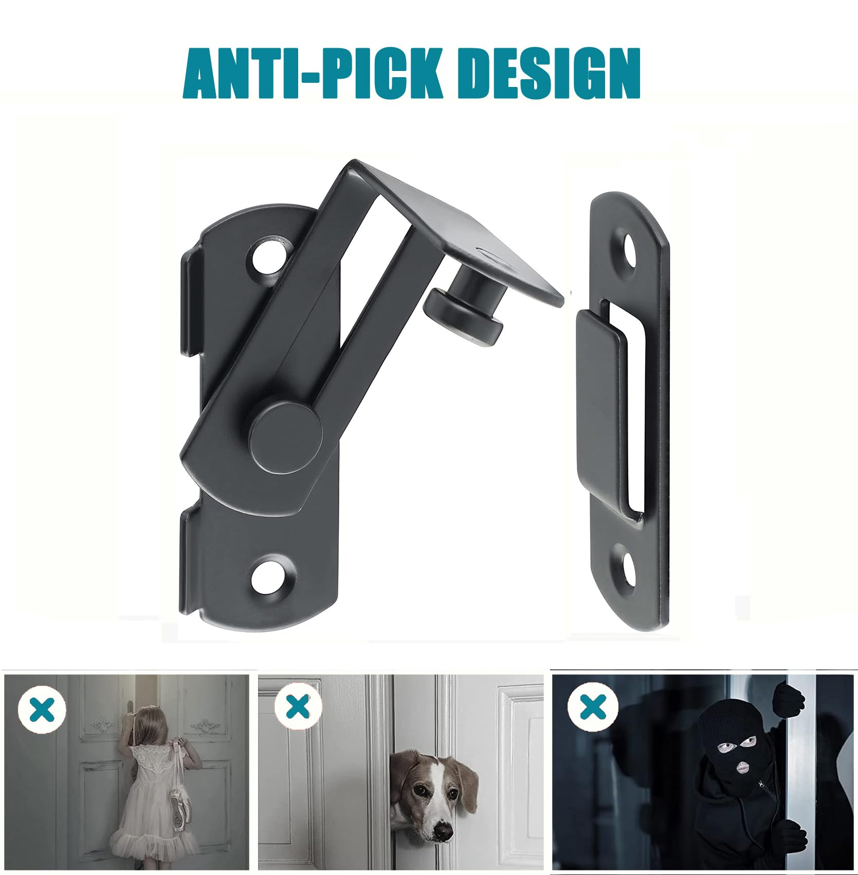 ZiYuya 90 Degree Right Angle Gate Latch Door Bolt - Image 3