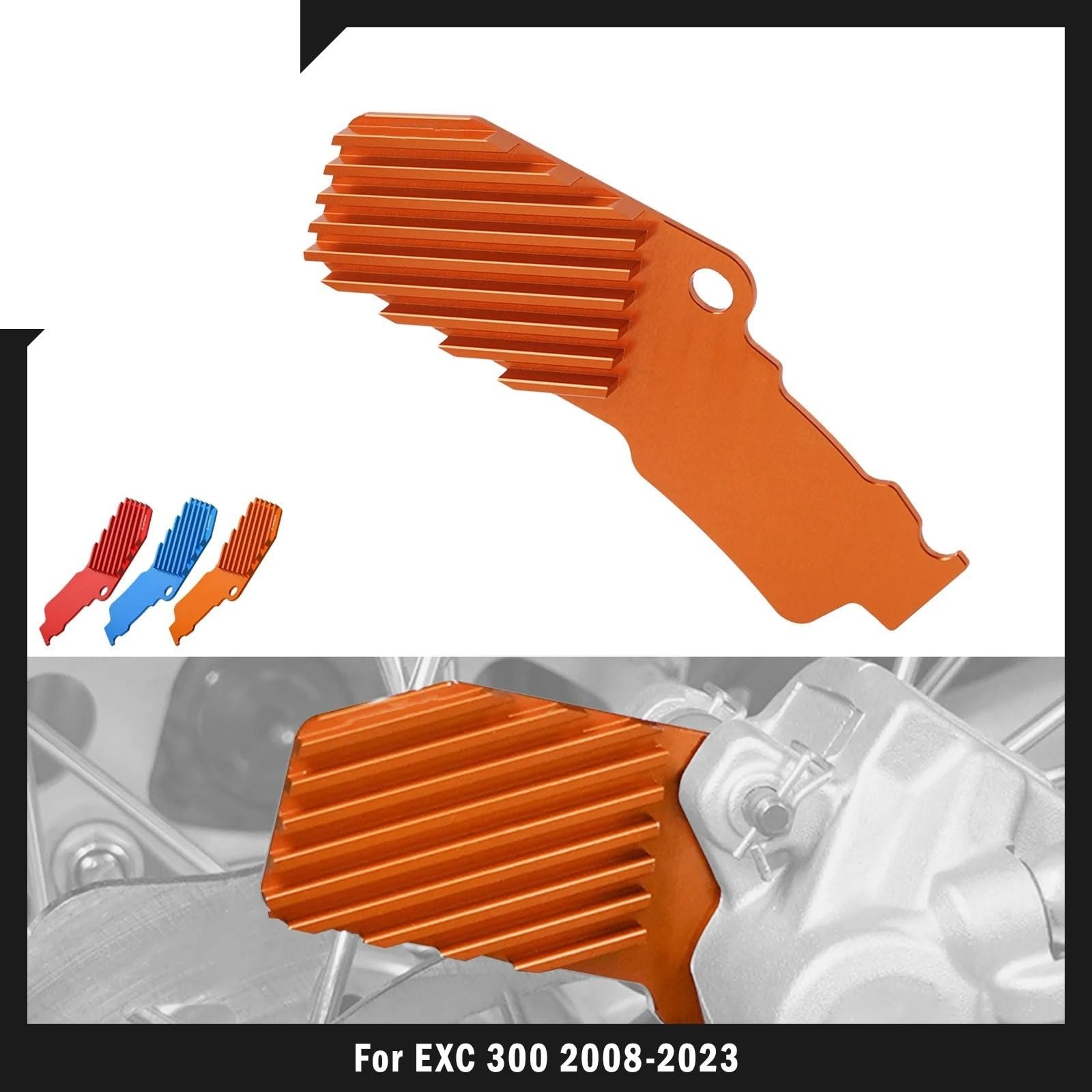 Protezione Disco Freno Adatto per KT-M EXC 300 EXC 250 EXCF 350 SX 125 SXF 250 SXF 450 XCW 300 XC XCF 2008-2023 Dissipatore di Calore del Freno Posteriore(Orange)