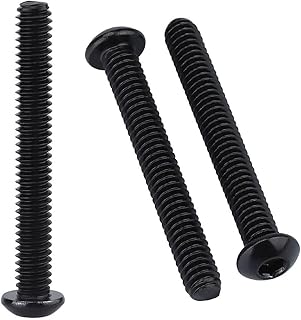 1/4-20 x 2 (20 Pack) Button Head Socket Cap Screws Bolts, Stainless Steel 304 (18-8), Allen Hex Drive, Coarse Thread, Fully Threaded, Black Coated