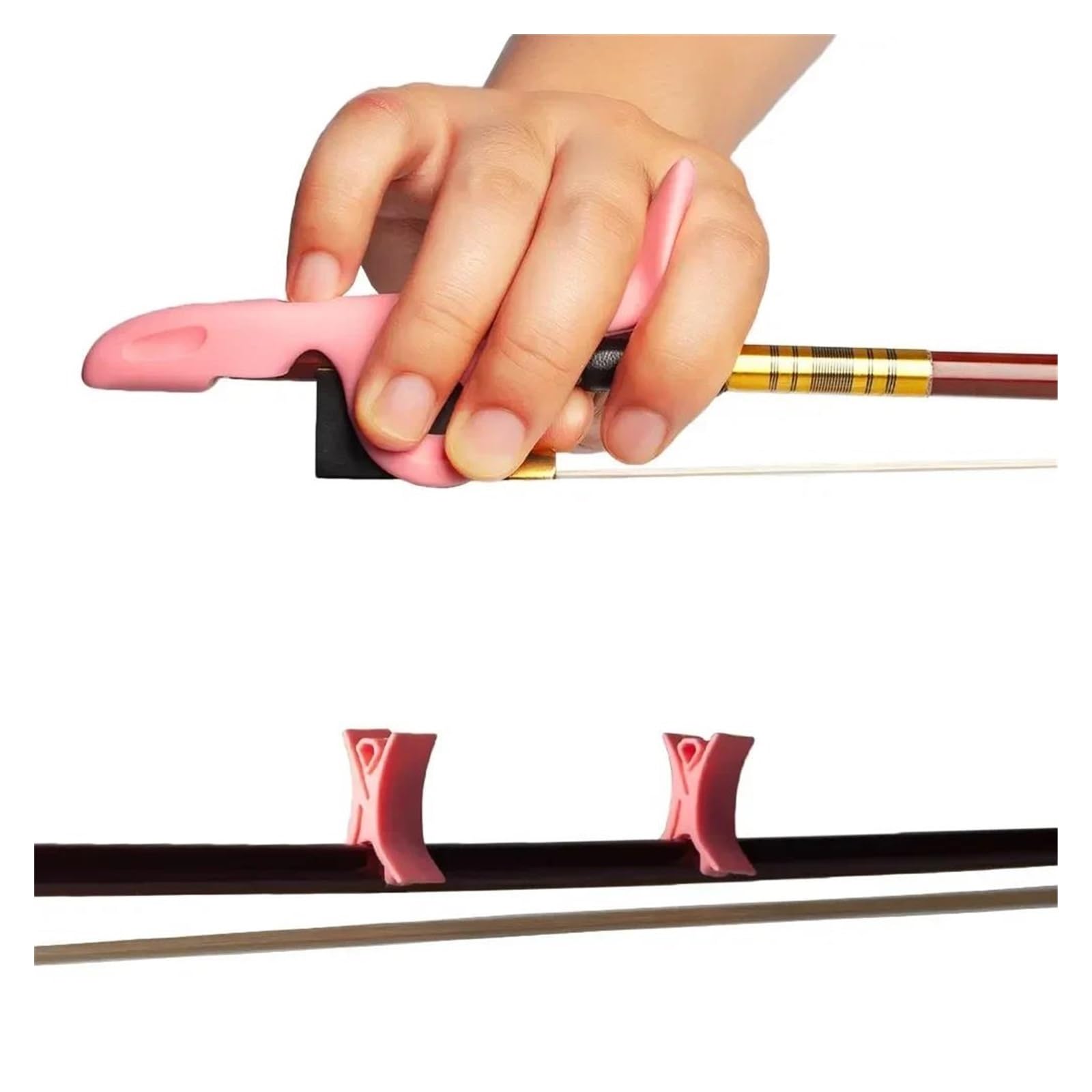 Zestaw 3/4 Skrzypce Altówka Ogranicznik Smyczka Uchwyt Korektor Postawy Smyczka Akcesoria(Pink)