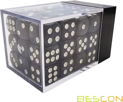 Miniatura 3 de Bescon 0.472 in 6 lados dados 36 en caja de ladrillos, 0.472 in seis caras Die (36) bloque de dados, mármol negro