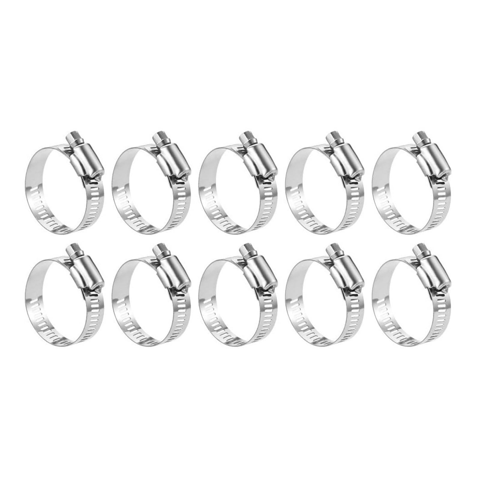 Nodrest 20Pcs 19-29Mm 20Pcs 304 Stainless Steel Hose Clamp Adjustable 27-51Mm Worm Gear Metal Fuel Line Pipe For Plumbing, Automotive