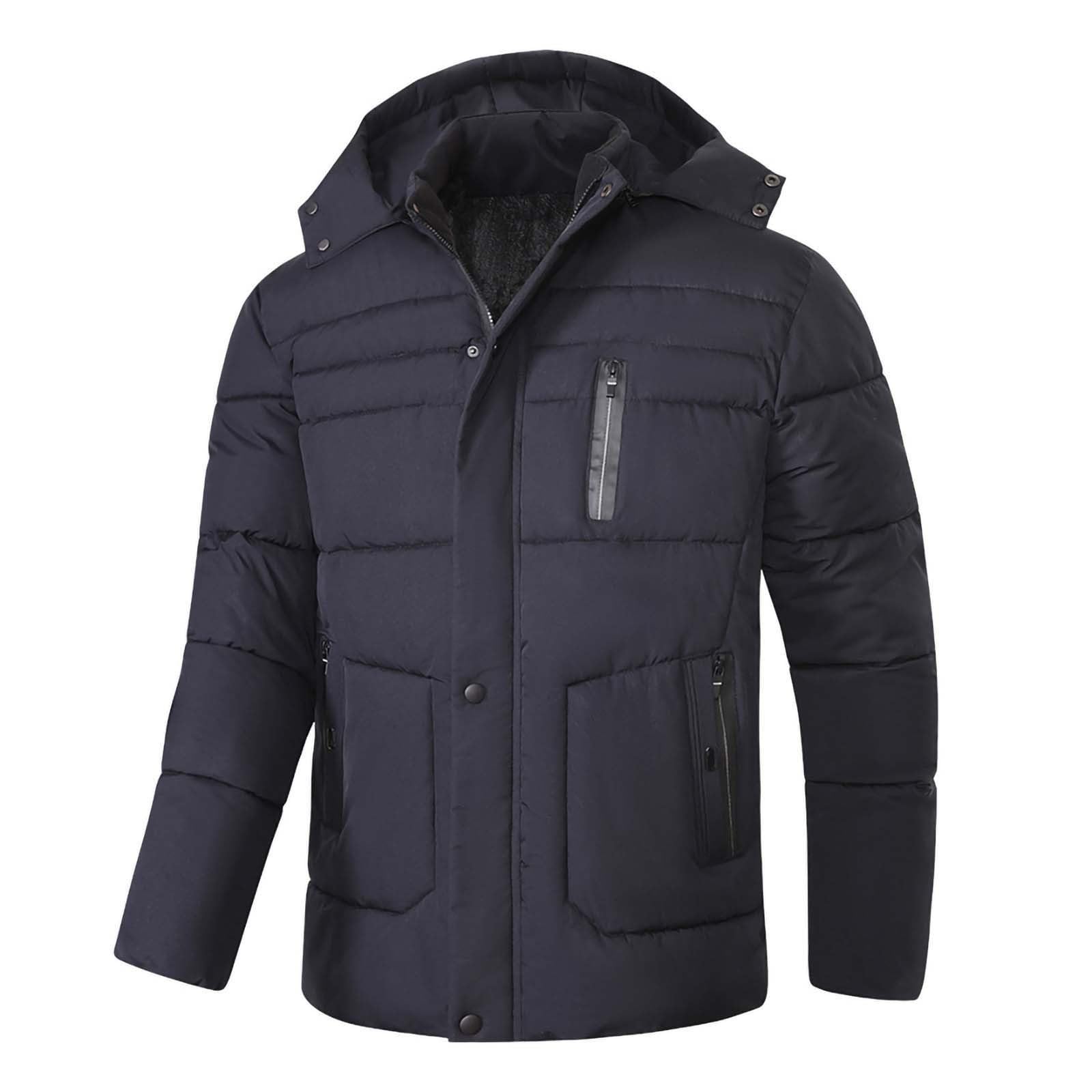Winterjacke Herren Warme Outdoorjacke mit Kapuze Große Größen Daunenjacke