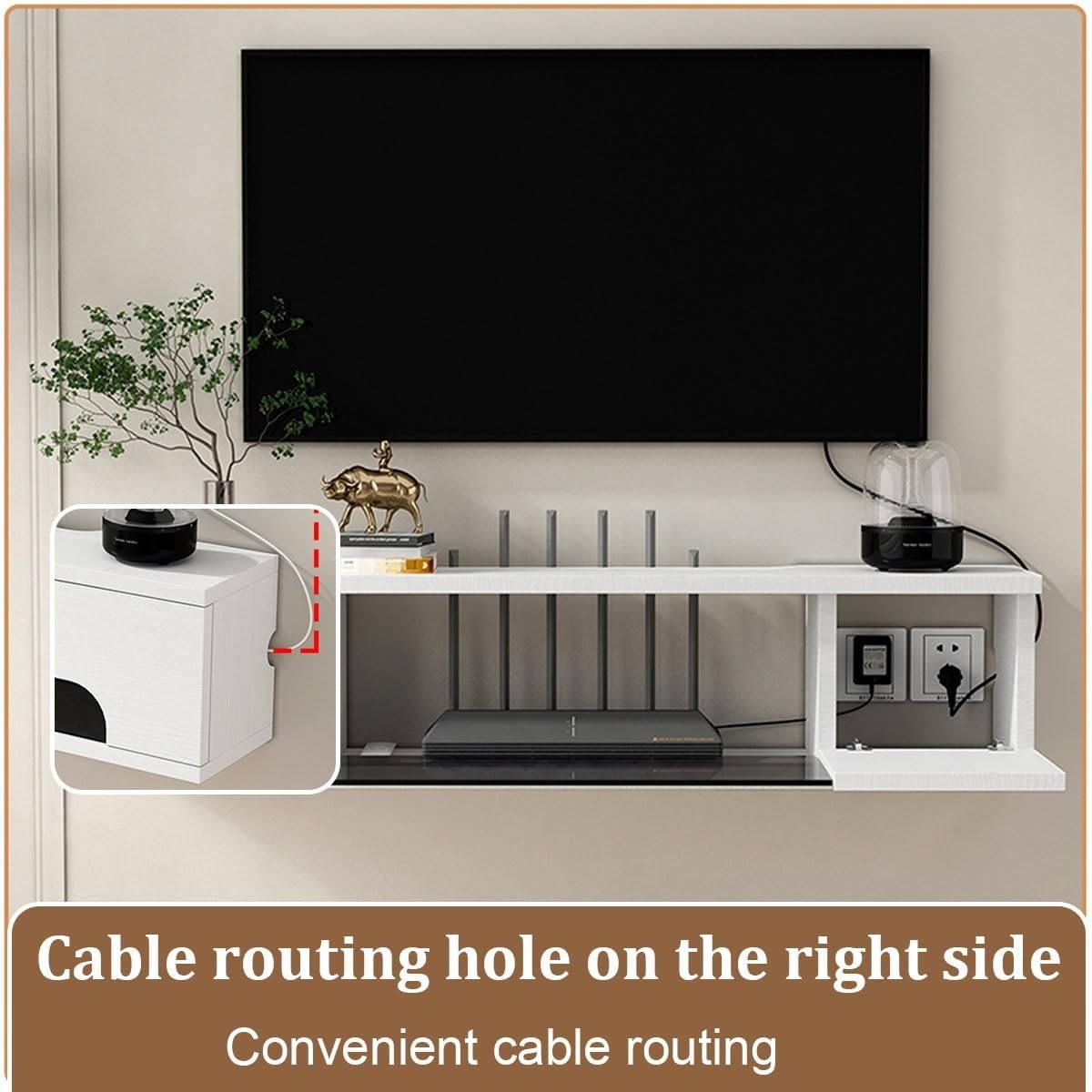 mobile TV Console multimediale moderna a parete con supporto TV galleggiante con spazio for camera da letto, soggiorno con spazio for riporre gli oggetti(Gray,100 * 15 * 21cm)
