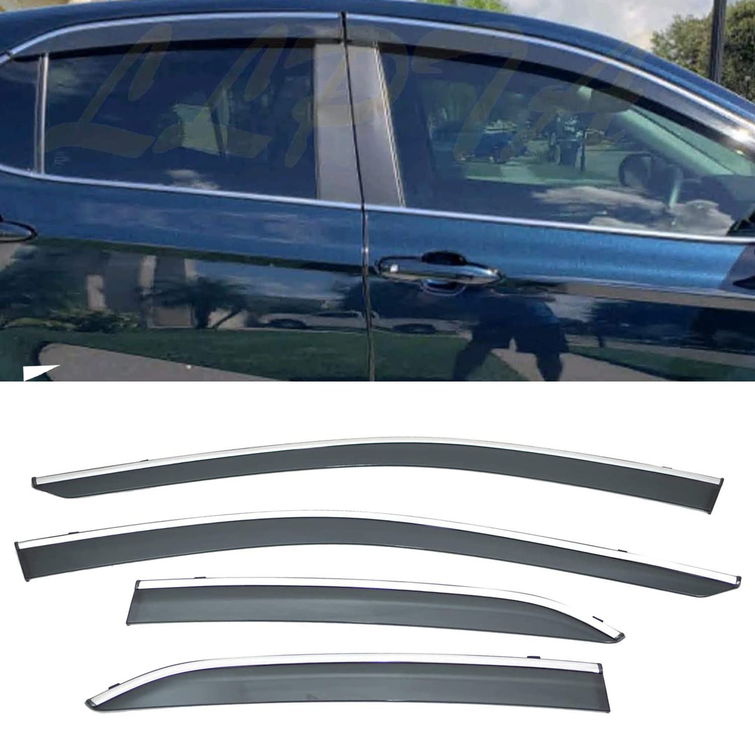 Car Window Visor Awning Shelter For Hyundai Sonata 2011 2012 2013 2014 Rain Sun Smoke Water Guard Deflector Cover Trim Shade | PH