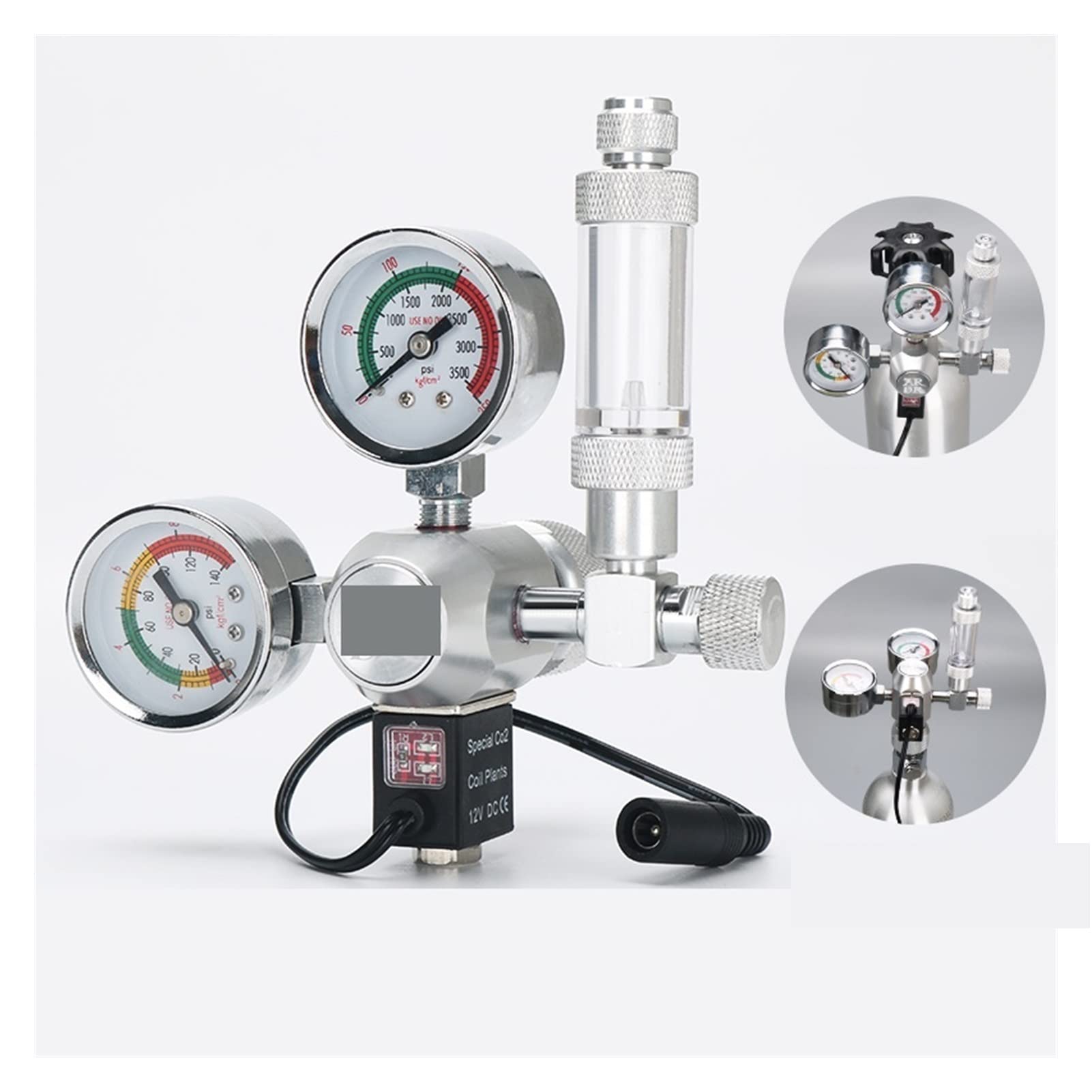 Reduktor ciśnienia CO2, Akwarium CO2 Regulator Zestaw elektromagnetyczny Układ generatora reaktora sterowania Upper(D01-12,M22)