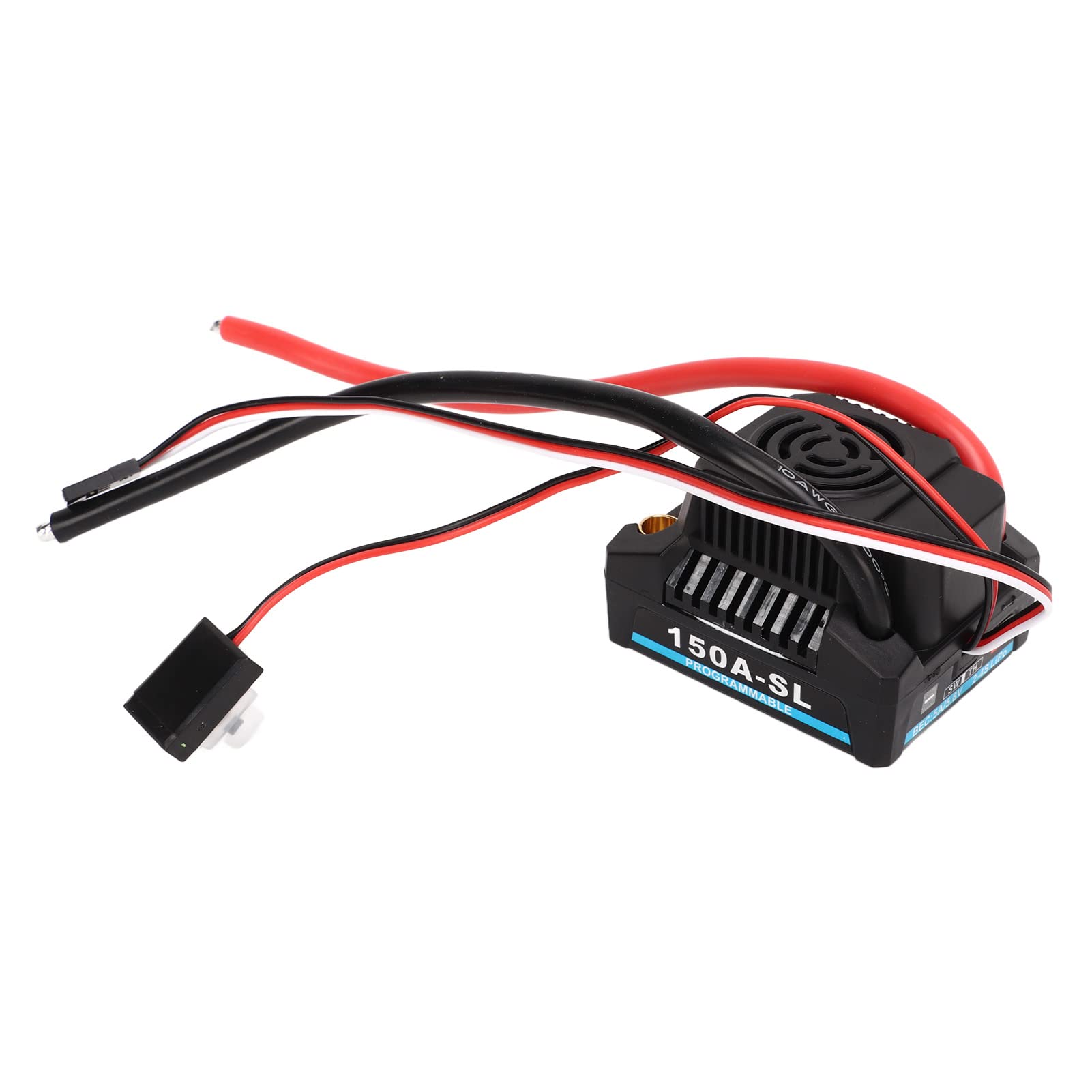PUSOKEI Regulator Obrotów BLDC 150A, Wodoodporny i Pyłoszczelny, BEC 5A | Electronic Speed Controller with Sensorless Motor Support for 1/8 RC Car, 2-4S