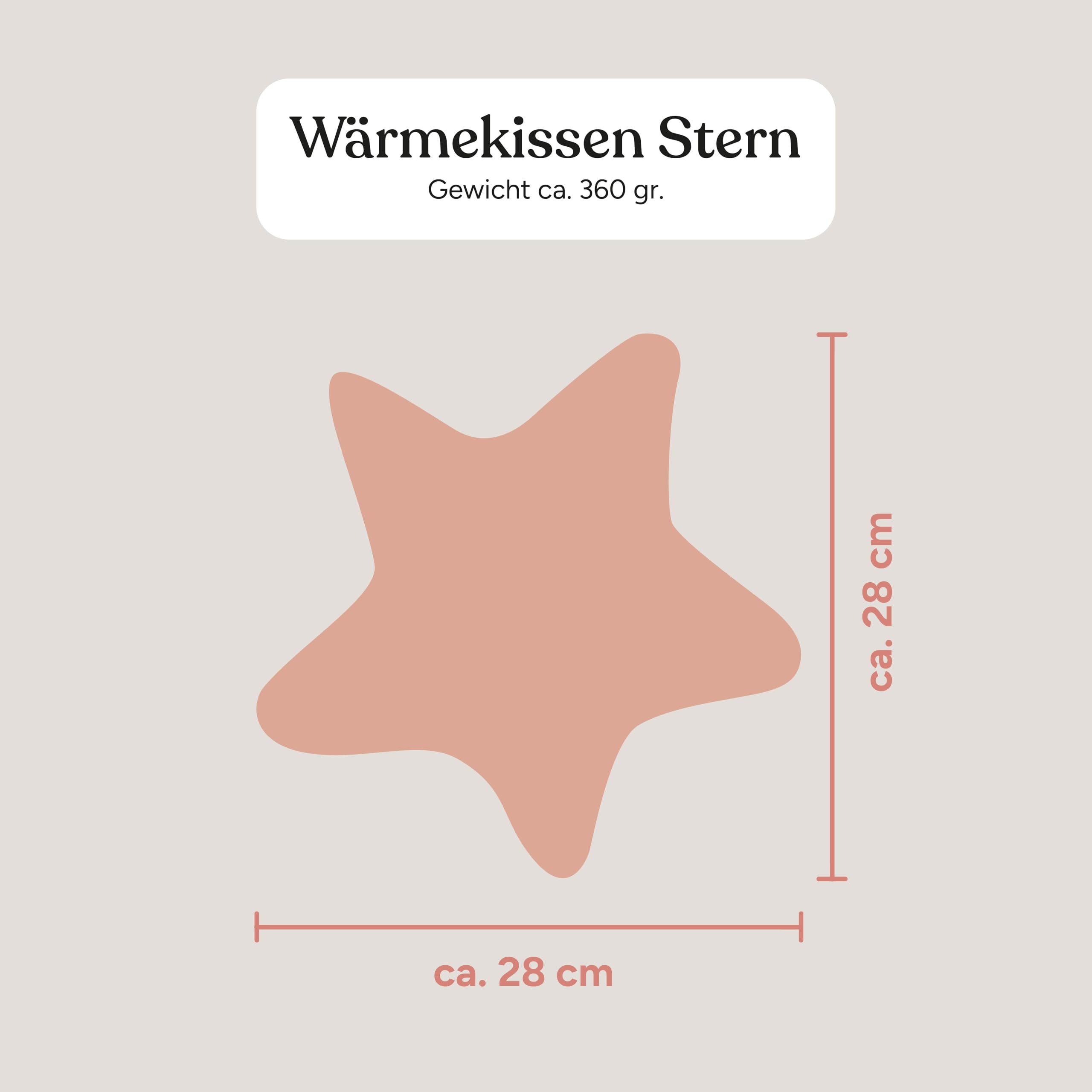 Ehrenkind® Wärmekissen Stern aus 100% Bio-Baumwolle Nickistoff | Kirschkernkissen für Babys & Kinder | Natürliches Wärme- & Kühlkissen mit herausnehmbarem Inlett | Sternform Rosé | Made in Europe