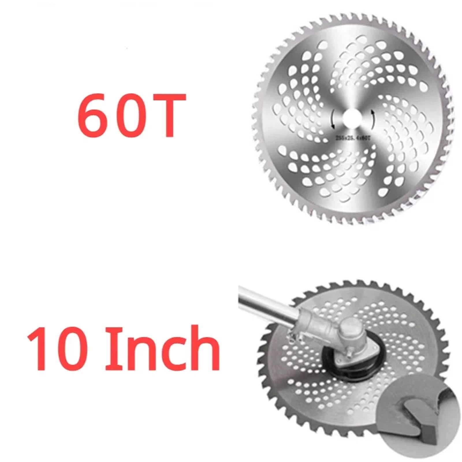 Cuchilla Circular Universal for cortacésped de 10 Pulgadas (40/60/80 Dientes), 1 Unidad(10 Inch 60T)
