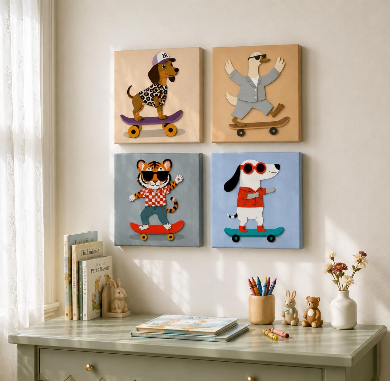 cupmod 4 Packs Framed Paint by Numbers Kit for Adults with Wooden Eassel image 4