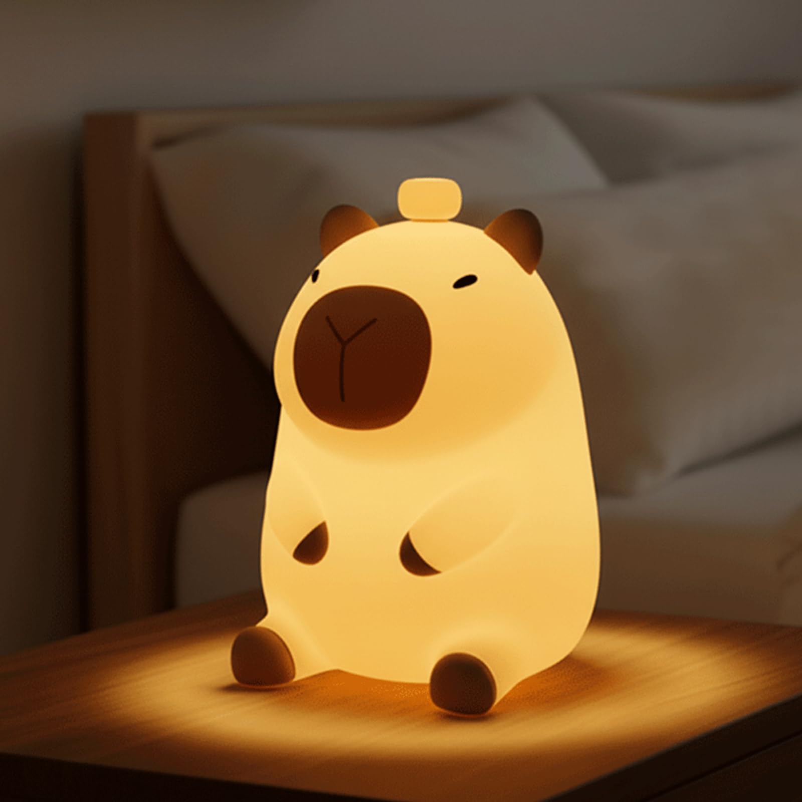 Netupett Cute Capybara Night Light - Adorable Gift for Women, Teen ，Girls ，Babies | Decorate Kids' Bedroom with Soft Silicone Capybara Nightlights - Perfect for Children 、Toddlers [Energy Class G]