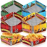 Mifoci 36 Pcs Dirt Bike Party Supplies Motorcycle Birthday Party Decoration 5 lb Paper Food Trays Disposable Serving Snack Plates for Motor Dirt Bike Theme Birthday