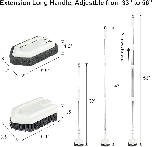 Miniatura 3 de ITTAHO 2pcs cabeza de esponja reemplazable para ducha extensible limpieza de azulejos de bañera