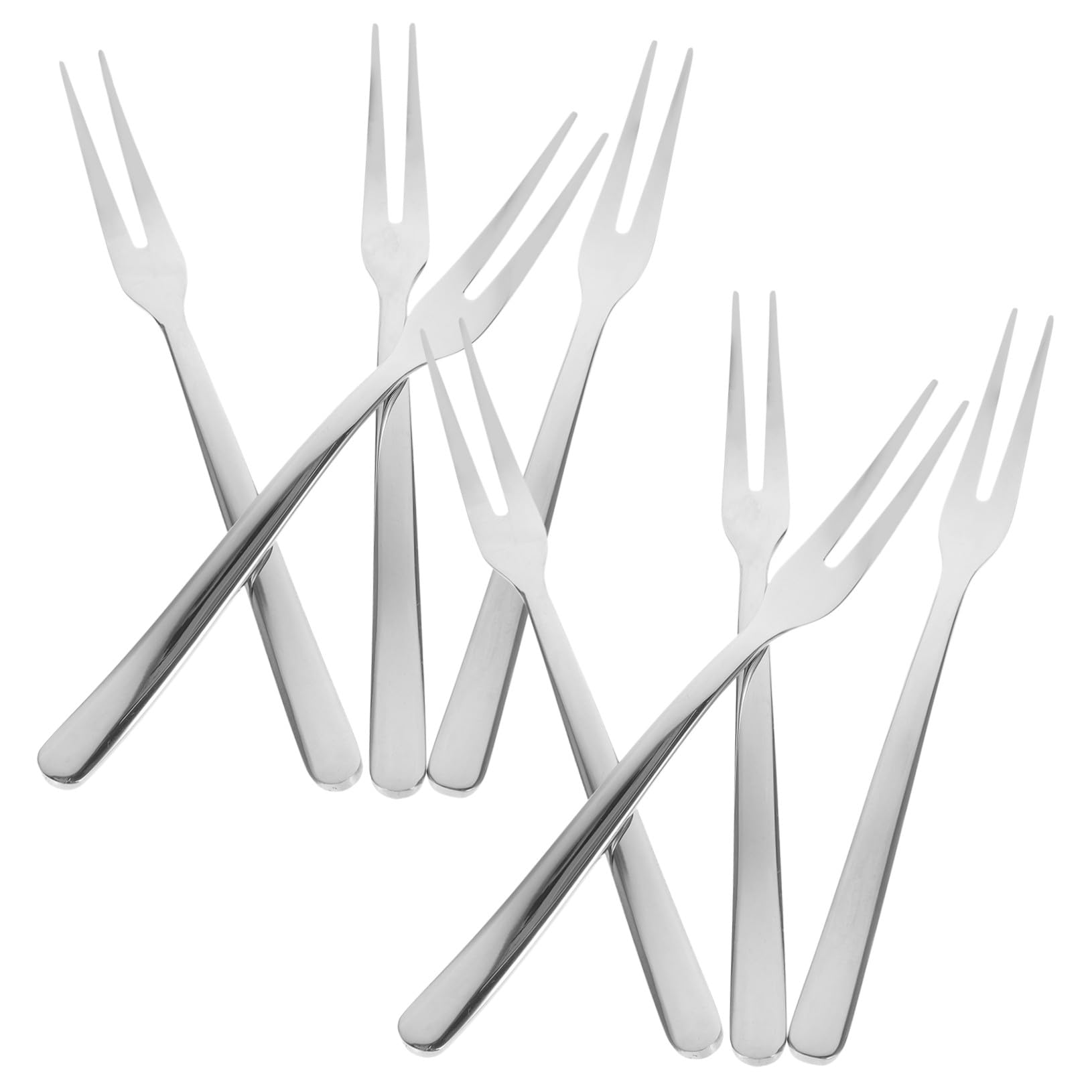 KOMBIUDA 8 pezzi Forchettine in Acciaio Inossidabile per Dessert Frutta e Antipasti Design Ergonomico e Riutilizzabili per Servire Insalate e Piccoli Piatti