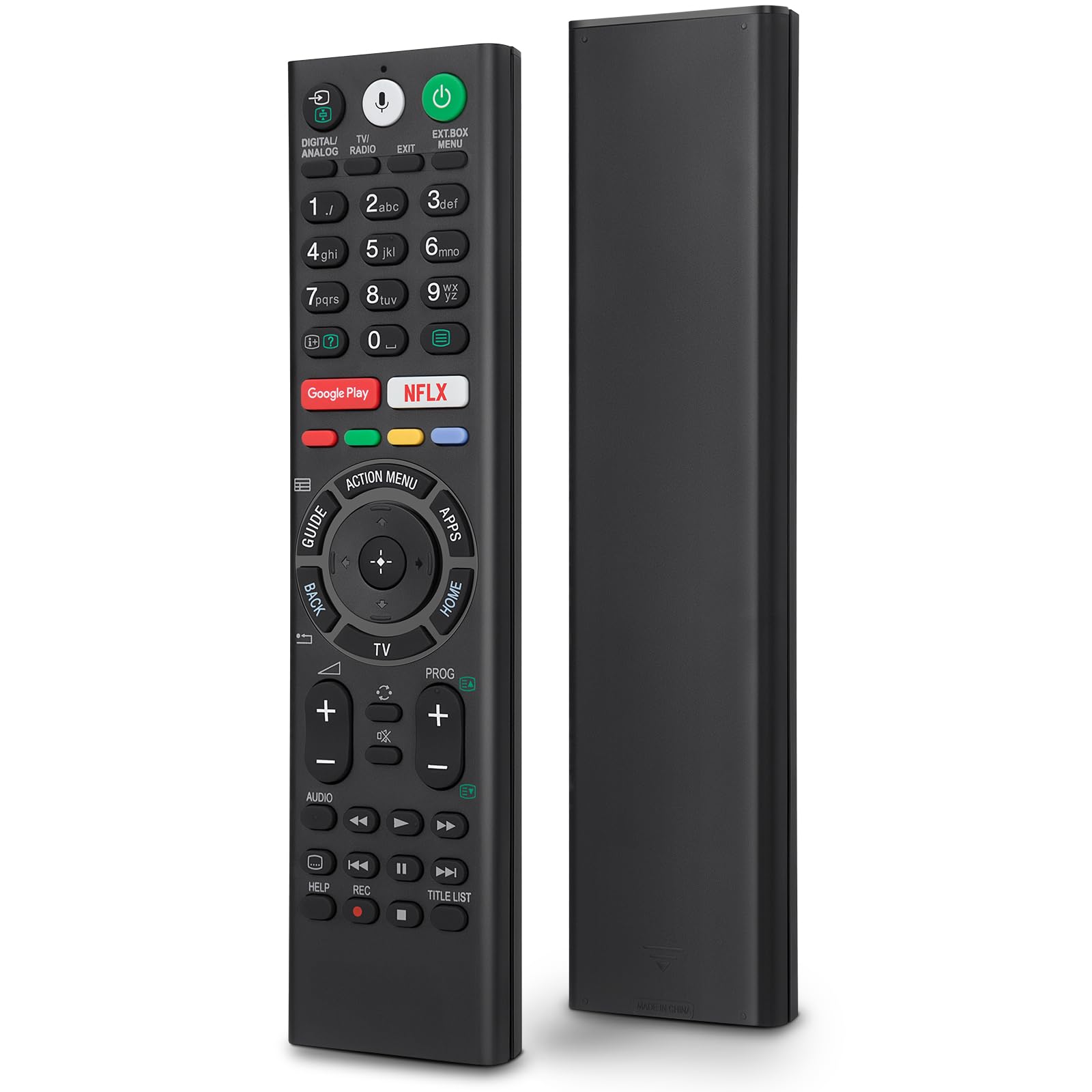 Voice Replacement Remote for Sony-TVs and Bravia-TVs，for All Sony 4K UHD LED LCD HD Smart TVs