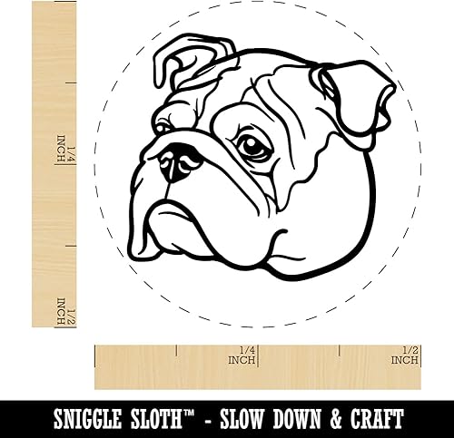 Miniatura 2 de Sello de tinta autoentintado con cabeza de bulldog inglés para sellar planificadores de manualidades, mini de 12 pulgada, tinta verde lima