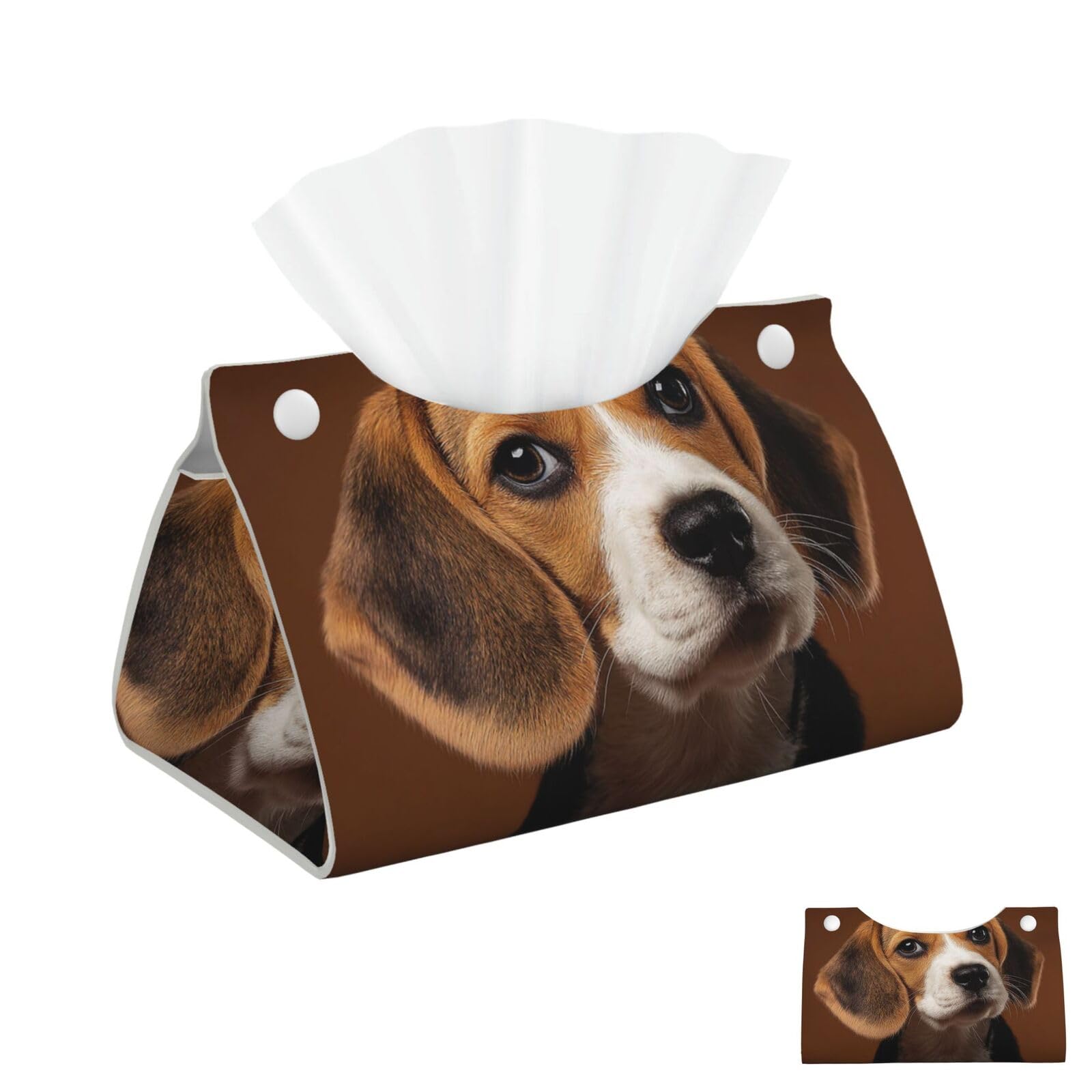 Cute Beagle Dog Tissue Box Cover Square Cube Boxes