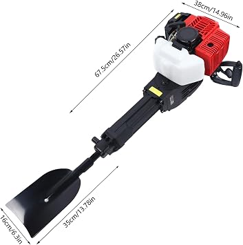 Tree Excavator, 52CC 2-Stroke Handheld Trencher Digger Machine, 1900W Gas Powered Digging Portable Tree Excavator, Tree Digger Gasoline Garden Shovel for Farm, Home,Sapling Tree Planting