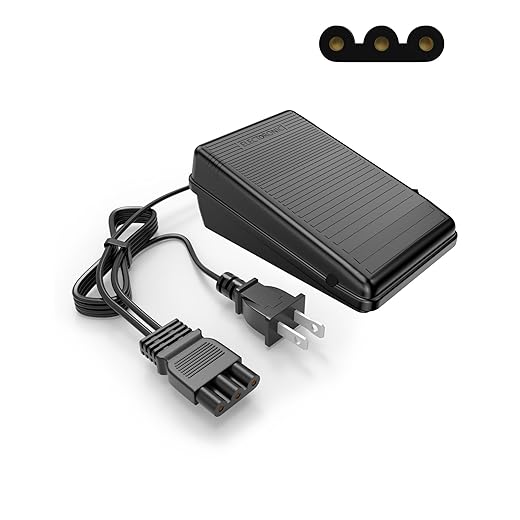 POANES Foot Pedal Power Cord Replacement for Janome Sewing Machine Compatible with Janome 033770217 hd1000 hd3000 128 2212 7318 7933 3434d Kenmore 385.12318990 385.16221300 385.12908 384 385 1802400