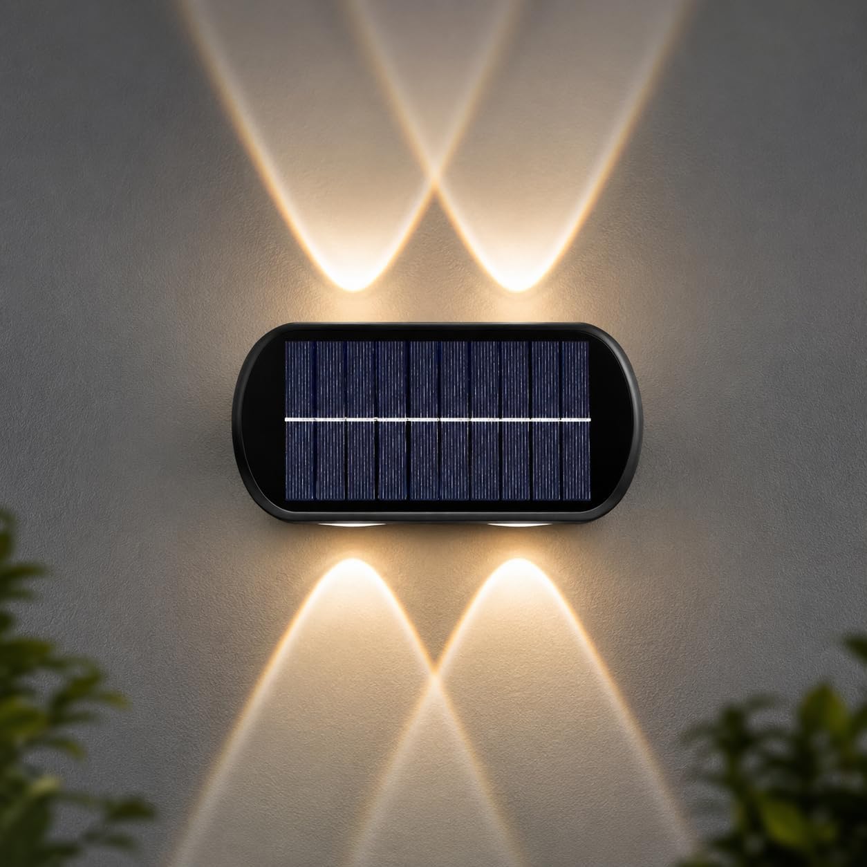Up & Down Solar Outdoor Wall Light, 4W LED, IP65 Waterproof, Stable Brightness, Auto On/Off, Warm White for Garden, Porch & Balcony