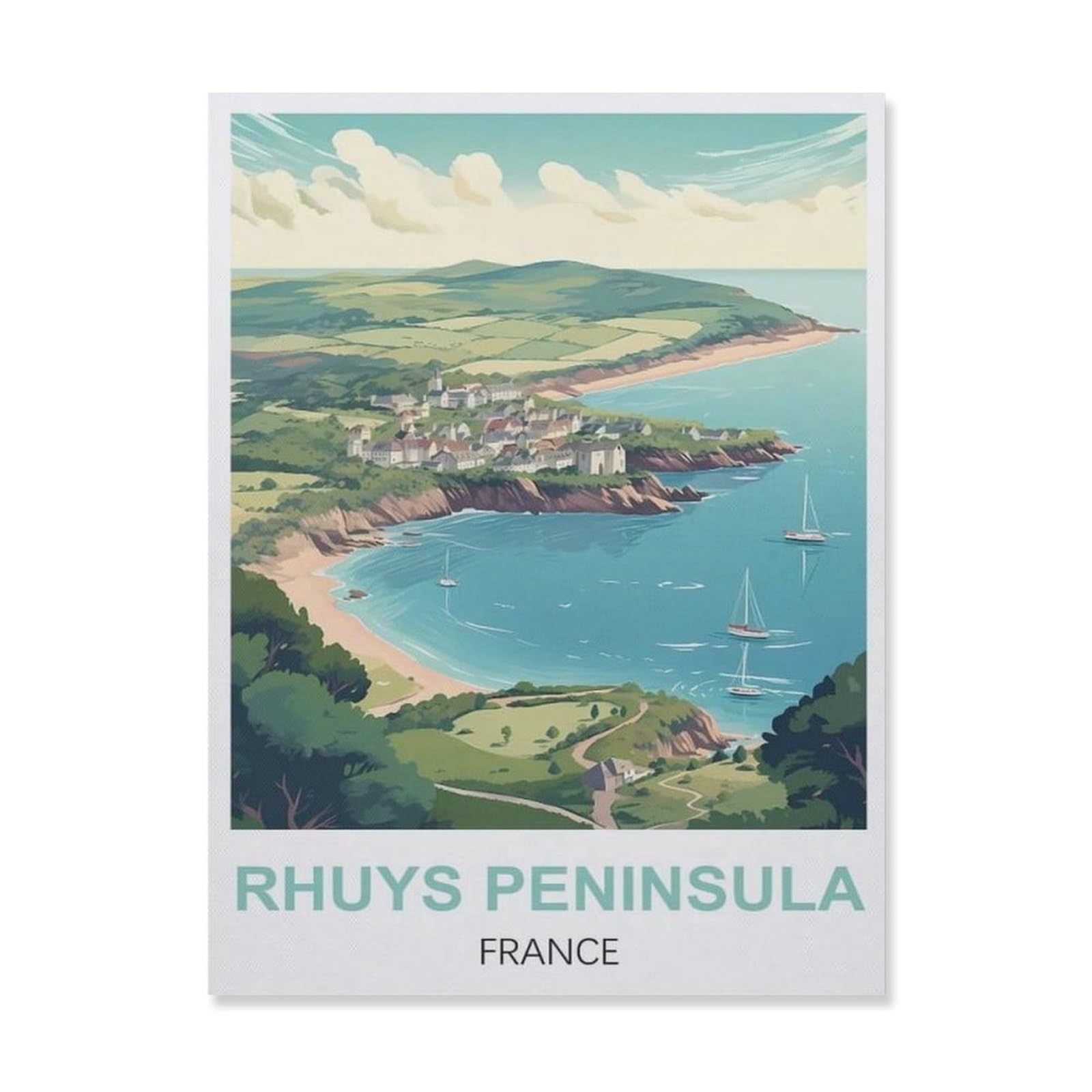 Péninsule de Rhuys plaque métal pour relooker un mur vide de cuisine ou bar