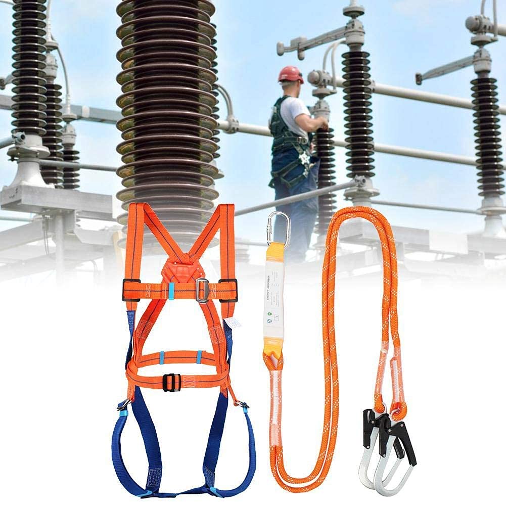 SwaYve Arnés de Escalada, Kits de Arnés de Seguridad, Cinturón Seguro para Todo el Cuerpo, Cinturón de Seguridad para Trabajos Aéreos, Arnés de Protección Contra Caídas, Cinturón para Trabajar, Escala