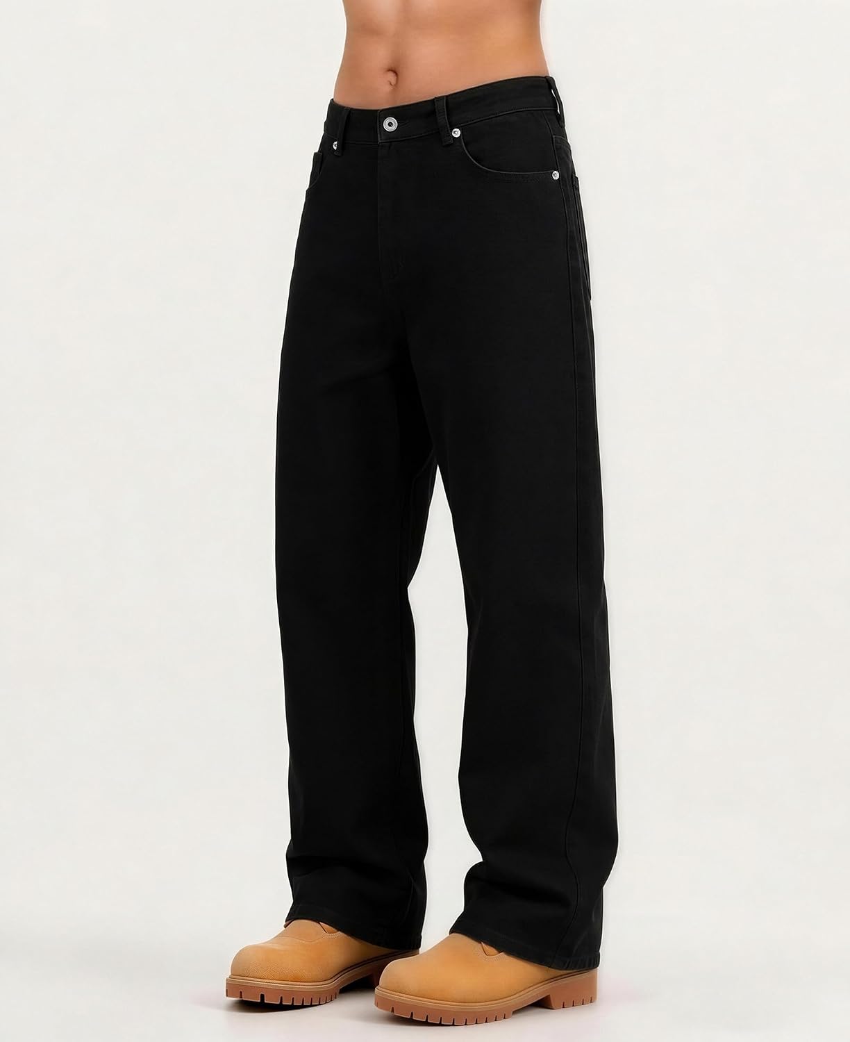Men Baggy Jeans Wide Leg Stretch Denim Pants